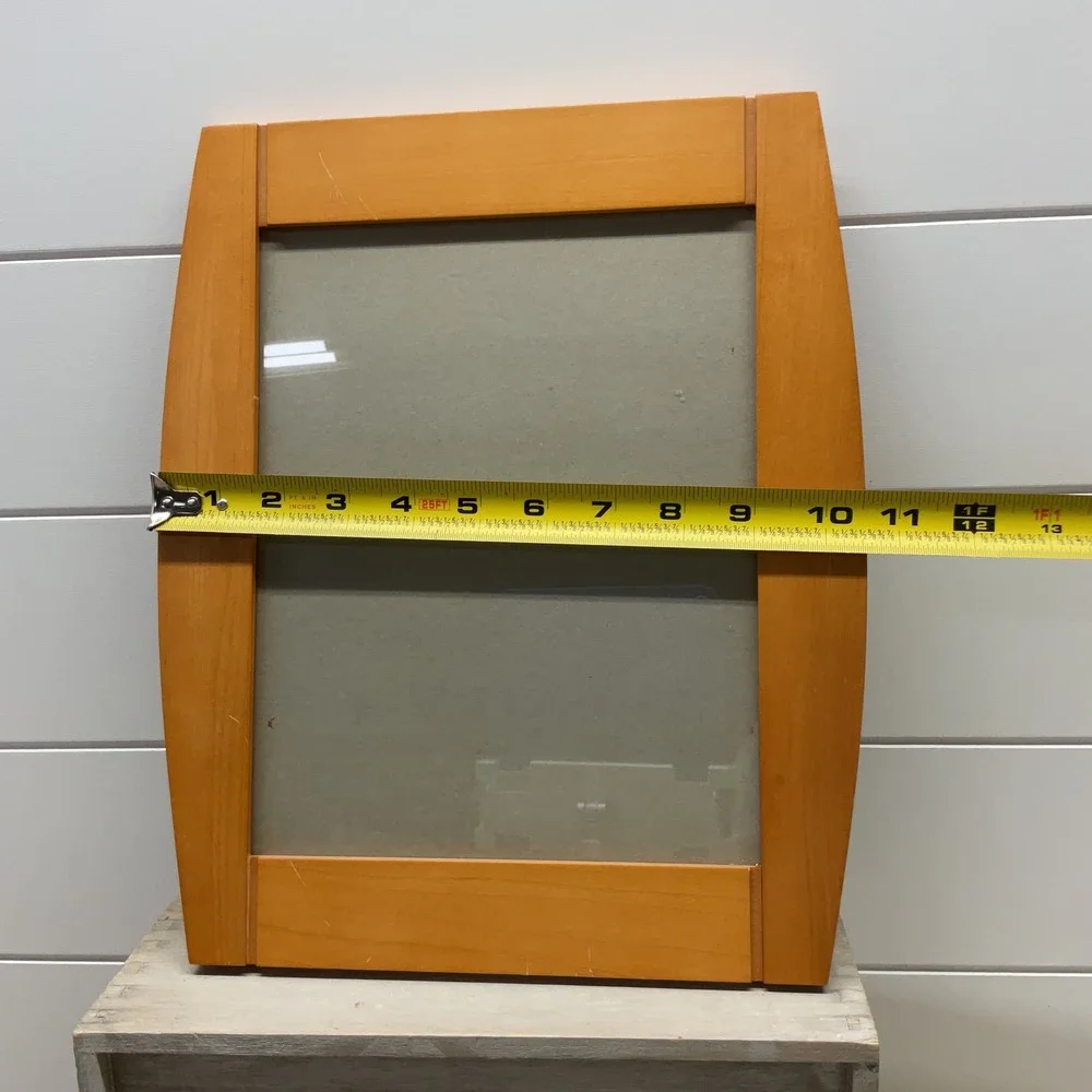 Pottery Barn Honey Wood Bowed Barrel Picture Frame 8x10 Photo 589549